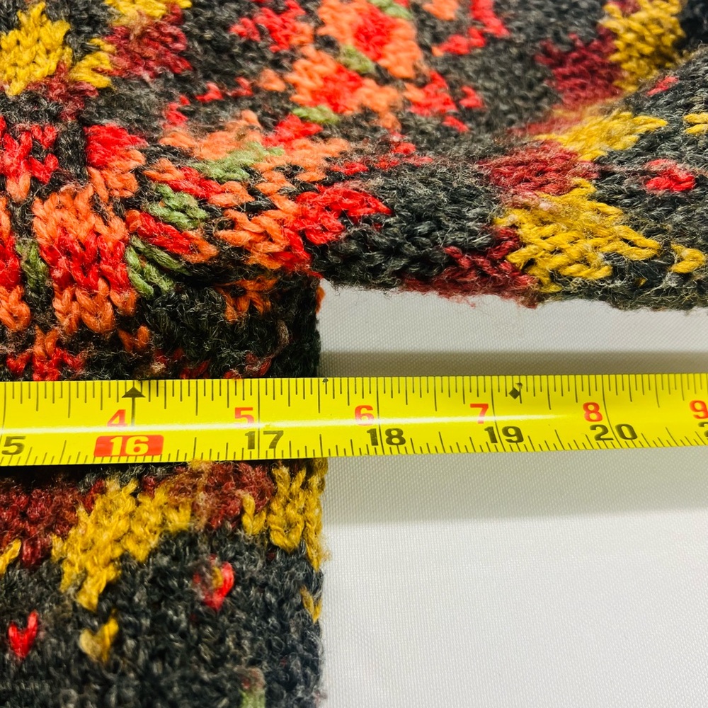Womens Zip-Up Collard Chunky Sweater Size Small Knit Alpine Colorful Cozy Nordic - Picture 8 of 9
